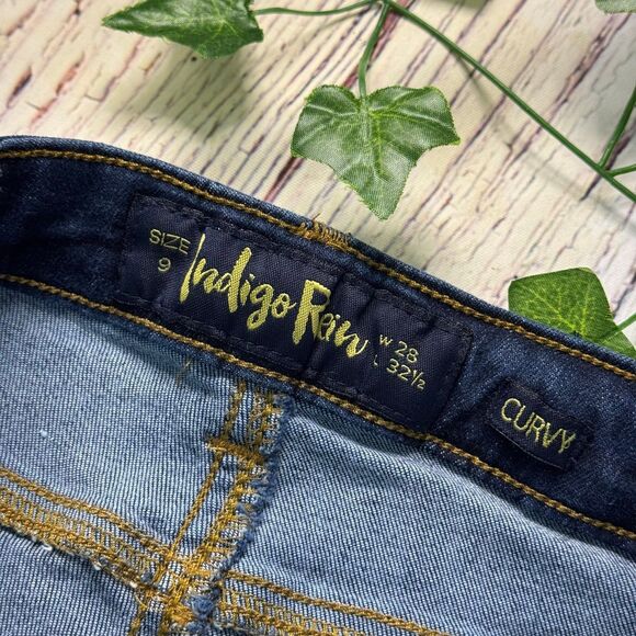 Indigo rein dark stretch curvy flare jeans size 9 - Picture 8 of 8